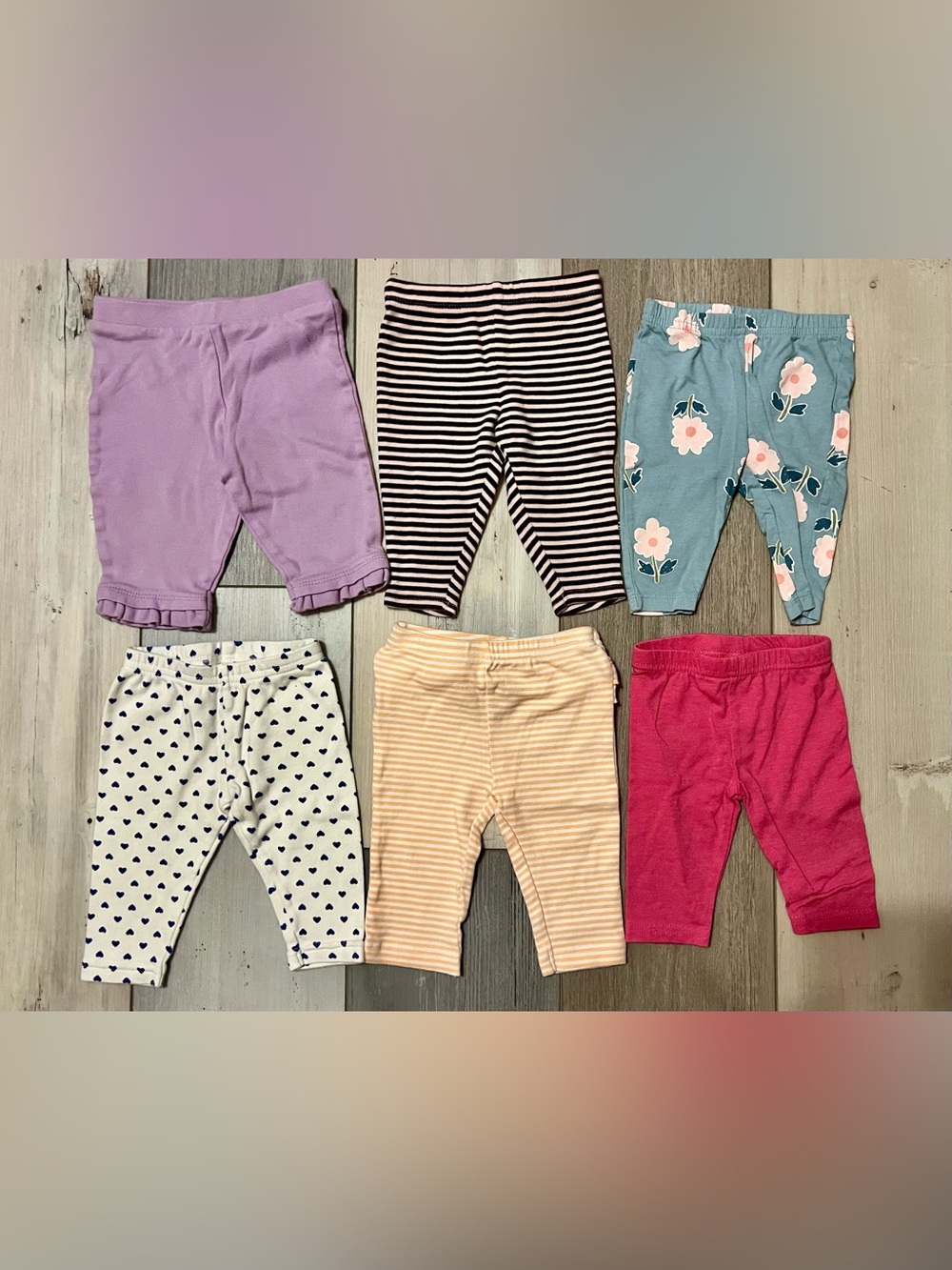 Baby Girls Mixed Colors Cotton Leggings 6 Pack
